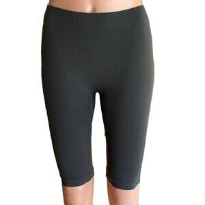 MOPAS Charcoal Gray Athletic Yoga Biker Knee Length Shorts ~ Women's ONESIZE